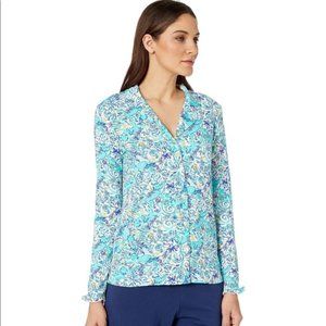 EUC LILLY PULITZER PJ BUTTON UP TOP Monkey  (S125)